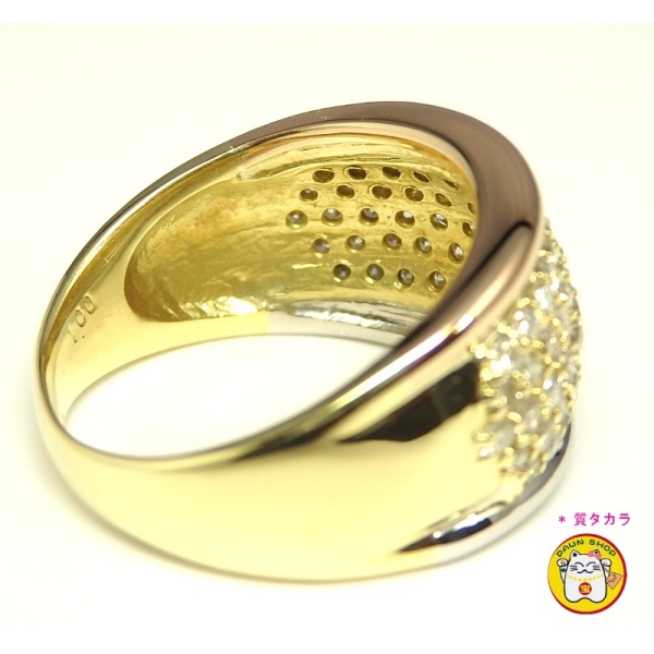 画像5: K18（ゴールド）　Pt900（プラチナ）　パヴェ　ダイヤモンド　1.00ct　指輪　美品