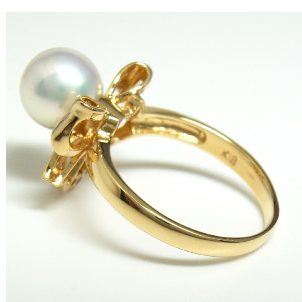 画像4: K18 ゴールド　真珠 約8mm　 ダイヤモンド 0.10ct 　指輪 　中古　美品　新品仕上済　レディース　ジュエリー　ダイヤ　リング　質屋　6月誕生石