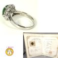 画像4: Pt900 プラチナ 翡翠（ヒスイ）2.00ct　ダイヤモンド 0.40ct 指輪　　鑑別書付　中古　美品　新品仕上済　　ダイヤ　リング　5月誕生石　質屋　 (4)