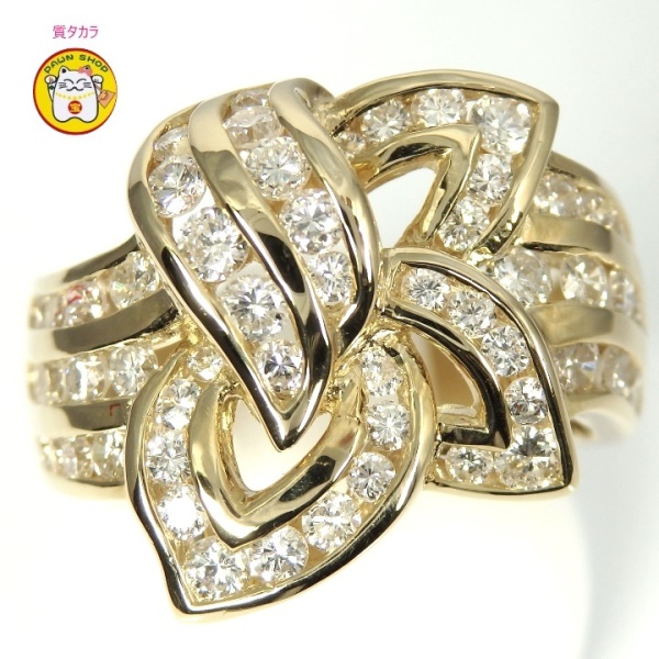 画像1: K18 ゴールド 　ダイヤモンド 1.74ct 指輪　中古　美品　新品仕上済　レディース　ジュエリー　ダイヤ　リング　質屋
