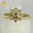 画像1: K18 ゴールド　ダイヤモンド 0.30ct 指輪　フラワー 中古　美品　新品仕上済　レディース　ジュエリー　ダイヤ　リング　質屋 (1)