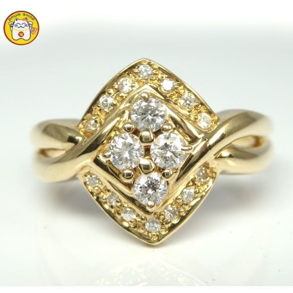 画像3: K18 ゴールド　ダイヤモンド　0.30ct　指輪　中古　美品　新品仕上済　レディース　ジュエリー　ダイヤ　リング　4月誕生石　アクセサリー　サイズ12　質屋