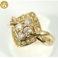 画像2: K18 ゴールド　ダイヤモンド　0.30ct　指輪　中古　美品　新品仕上済　レディース　ジュエリー　ダイヤ　リング　4月誕生石　アクセサリー　サイズ12　質屋 (2)