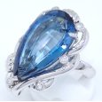 画像2: Pt900 プラチナ　ブルートパーズ 20.62ct　ダイヤモンド 0.13ct　大粒 指輪　ソーティング　中古　美品　新品仕上済　ジュエリー　ダイヤ　リング　質屋　11月誕生石 (2)