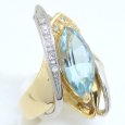 画像3: K18 ゴールド Pt900 プラチナ　ブルートパーズ 3.72ct　ダイヤモンド 0.07ct　指輪　中古　美品　新品仕上済　レディース　ジュエリー　ダイヤ　リング　11月誕生石　質屋 (3)