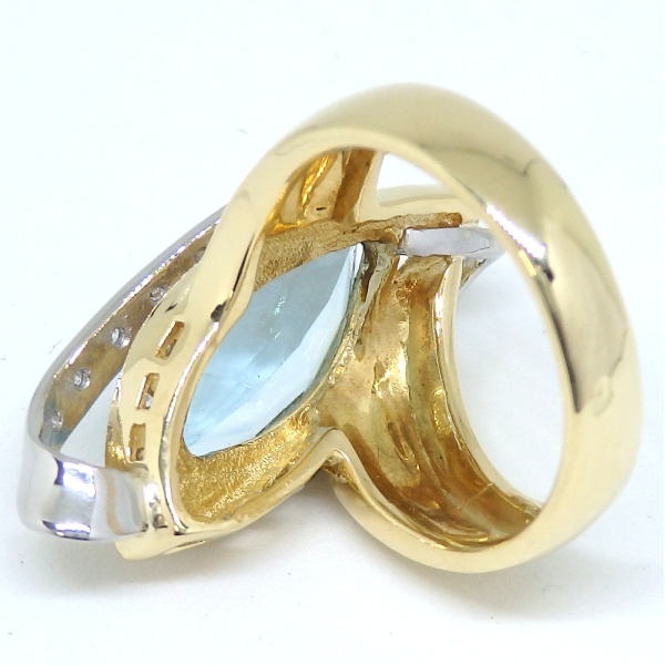 画像4: K18 ゴールド Pt900 プラチナ　ブルートパーズ 3.72ct　ダイヤモンド 0.07ct　指輪　中古　美品　新品仕上済　レディース　ジュエリー　ダイヤ　リング　11月誕生石　質屋