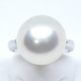 画像2: Pt900　プラチナ　大粒　真珠　13.5mm　ダイヤモンド　0.10ct　指輪　　中古　美品　新品仕上済　レディース　ジュエリー　ダイヤ　リング　質屋　6月誕生石 (2)