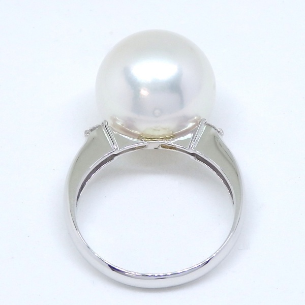 画像5: Pt900　プラチナ　大粒　真珠　13.5mm　ダイヤモンド　0.10ct　指輪　　中古　美品　新品仕上済　レディース　ジュエリー　ダイヤ　リング　質屋　6月誕生石