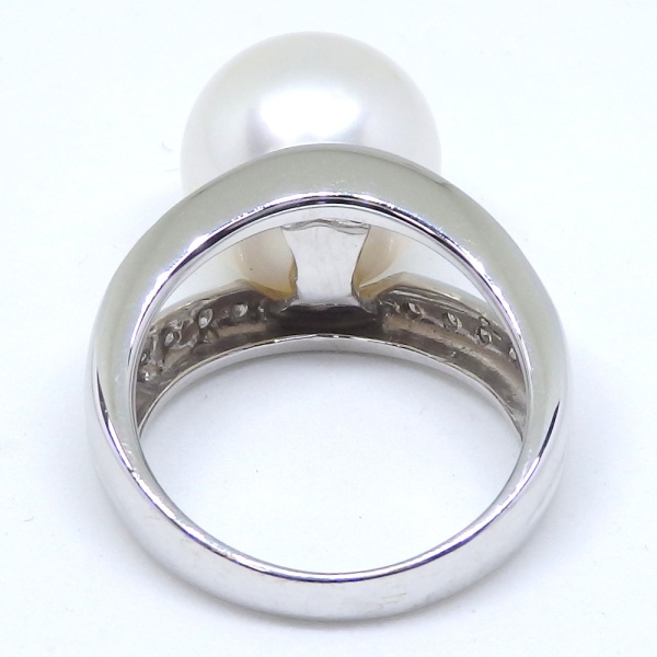 画像3: K18WG　ホワイトゴールド　真珠 11.7mm　ダイヤモンド 0.16ct　指輪　中古　美品　レディース　ジュエリー　パール　ダイヤ　リング　質屋　6月誕生石　