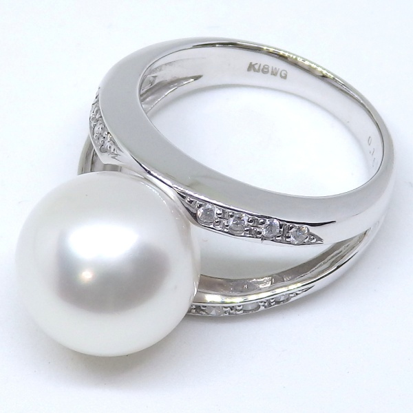 画像4: K18WG　ホワイトゴールド　真珠 11.7mm　ダイヤモンド 0.16ct　指輪　中古　美品　レディース　ジュエリー　パール　ダイヤ　リング　質屋　6月誕生石　