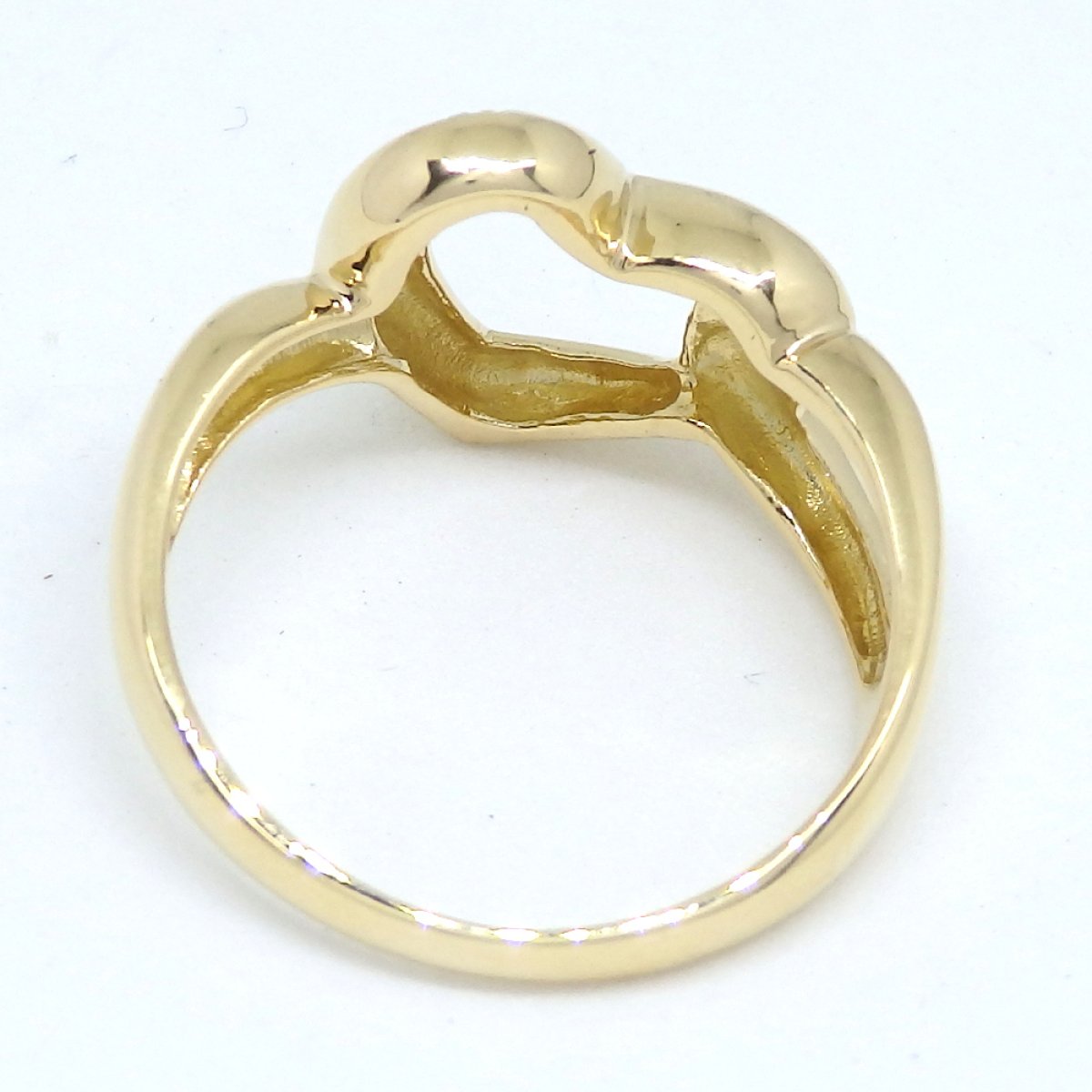 画像3: K18 ゴールド　イエローゴールド　YG　ダイヤモンド 0.02ct 　指輪 　中古　美品　新品仕上済　レディース　ジュエリー　ダイヤ　リング　アクセサリー　4月誕生石　ハート　質屋