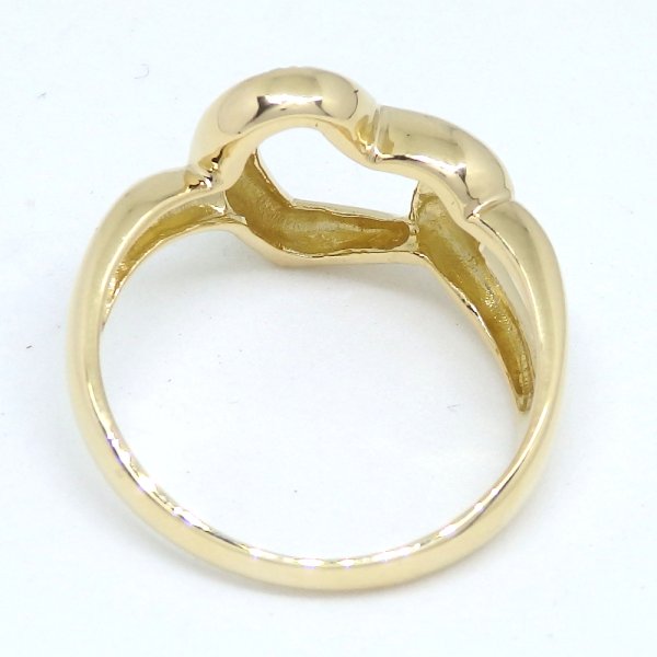 画像3: K18 ゴールド　イエローゴールド　YG　ダイヤモンド 0.02ct 　指輪 　中古　美品　新品仕上済　レディース　ジュエリー　ダイヤ　リング　アクセサリー　4月誕生石　ハート　質屋