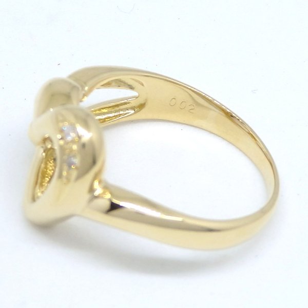 画像4: K18 ゴールド　イエローゴールド　YG　ダイヤモンド 0.02ct 　指輪 　中古　美品　新品仕上済　レディース　ジュエリー　ダイヤ　リング　アクセサリー　4月誕生石　ハート　質屋