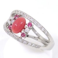 Pt900　プラチナ　コンクパール　0.94ct　ダイヤ 0.18ct 　指輪　ソーティング付　新品仕上済　美品　中古　レディース　ジュエリー　6月誕生石　アクセサリー　希少価値　天然コンク　真珠　高品質　コンク・シェル　質屋