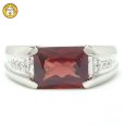 画像2: Pt900　プラチナ　ロードライト　ガーネット　2.33ct　ダイヤ　0.06ct 指輪　ソーティング付　中古　美品　新品仕上済　レディース　ジュエリー　ダイヤ　リング　質屋　1月誕生石 (2)
