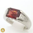 画像1: Pt900　プラチナ　ロードライト　ガーネット　2.33ct　ダイヤ　0.06ct 指輪　ソーティング付　中古　美品　新品仕上済　レディース　ジュエリー　ダイヤ　リング　質屋　1月誕生石 (1)