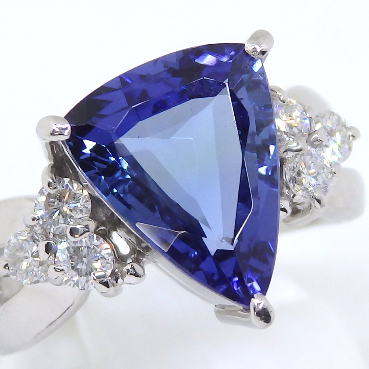 画像2: Pt900 プラチナ　天然 タンザナイト　3.61ct　ダイヤモンド　0.41ct 　指輪　鑑別書付　美品　新品仕上済