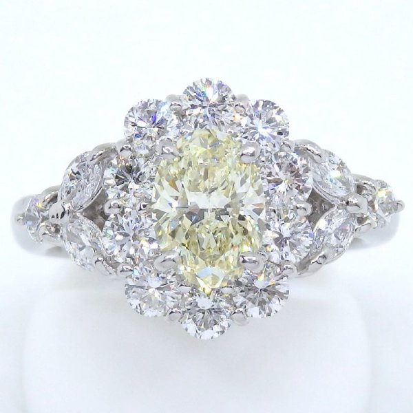 画像1: Pt900 プラチナ ダイヤモンド 1.36ct 1.024ct 指輪　鑑別書付　中古　美品　新品仕上済　レディース　ジュエリー　ダイヤ　リング　4月誕生石　質屋