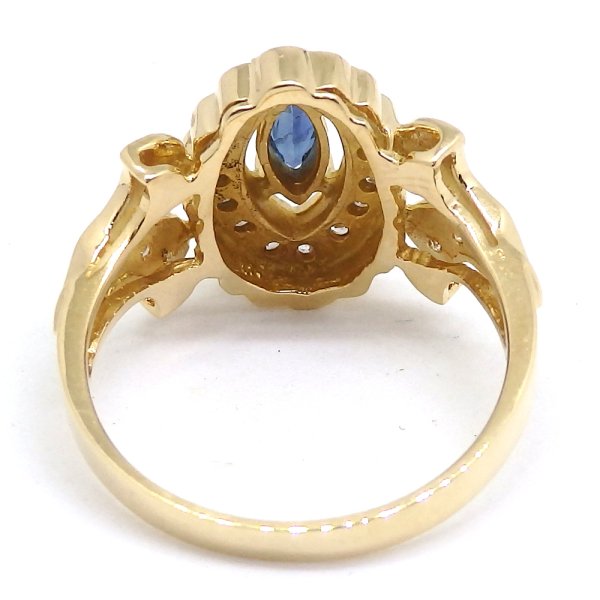 画像4: K18 ゴールド　イエローゴールド　サファイヤ 0.35ct　ダイヤモンド 0.30ct 指輪　中古　美品　新品仕上済　レディース　ジュエリー　ダイヤ　リング　質屋　9月誕生石