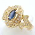 画像2: K18 ゴールド　イエローゴールド　サファイヤ 0.35ct　ダイヤモンド 0.30ct 指輪　中古　美品　新品仕上済　レディース　ジュエリー　ダイヤ　リング　質屋　9月誕生石 (2)
