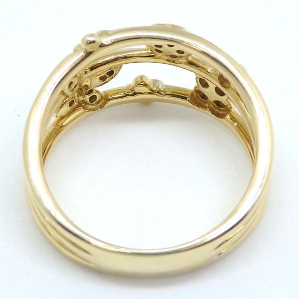 画像4: K18 ゴールド 　ダイヤモンド 0.16ct 指輪　中古　美品　新品仕上済　レディース　ジュエリー　ダイヤ　リング　フラワー　ちょうちょ　質屋