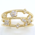 画像1: K18 ゴールド 　ダイヤモンド 0.16ct 指輪　中古　美品　新品仕上済　レディース　ジュエリー　ダイヤ　リング　フラワー　ちょうちょ　質屋 (1)