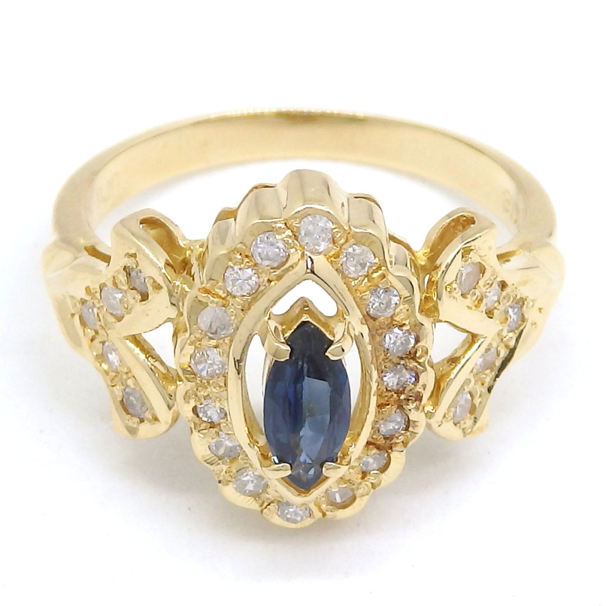 画像5: K18 ゴールド　イエローゴールド　サファイヤ 0.35ct　ダイヤモンド 0.30ct 指輪　中古　美品　新品仕上済　レディース　ジュエリー　ダイヤ　リング　質屋　9月誕生石