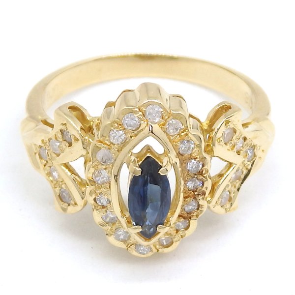 画像5: K18 ゴールド　イエローゴールド　サファイヤ 0.35ct　ダイヤモンド 0.30ct 指輪　中古　美品　新品仕上済　レディース　ジュエリー　ダイヤ　リング　質屋　9月誕生石