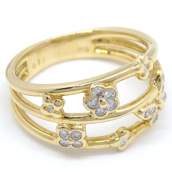 画像3: K18 ゴールド 　ダイヤモンド 0.16ct 指輪　中古　美品　新品仕上済　レディース　ジュエリー　ダイヤ　リング　フラワー　ちょうちょ　質屋
