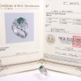 画像5: Pt900 プラチナ　天然　エメラルド　1.30ct　　ダイヤモンド　1.00ct 　指輪　鑑別書付　中古　美品　新品仕上済　ダイヤ　リング　レディース　ジュエリー　リング　エメラルド　高級　5月誕生石　質屋 (5)