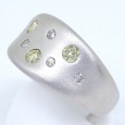 画像2: K18WG ホワイトゴールド ダイヤモンド 0.35ct 0.15ct　指輪 中古　美品　新品仕上済　レディース　ジュエリー　ダイヤ　リング　　艶消し加工 幅広　高品質　質屋 (2)