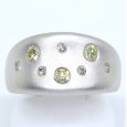 画像1: K18WG ホワイトゴールド ダイヤモンド 0.35ct 0.15ct　指輪 中古　美品　新品仕上済　レディース　ジュエリー　ダイヤ　リング　　艶消し加工 幅広　高品質　質屋 (1)