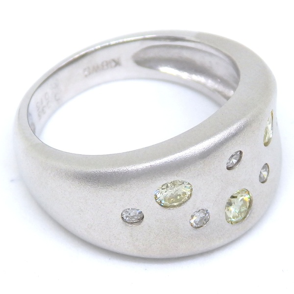 画像3: K18WG ホワイトゴールド ダイヤモンド 0.35ct 0.15ct　指輪 中古　美品　新品仕上済　レディース　ジュエリー　ダイヤ　リング　　艶消し加工 幅広　高品質　質屋