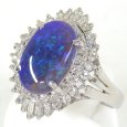 画像2: Pt900 プラチナ ブラックオパール 2.01ct　ダイヤモンド 0.73ct　指輪 鑑別書付　中古　美品　新品仕上済　レディース　ジュエリー　ダイヤ　リング　質屋 10月誕生石 (2)