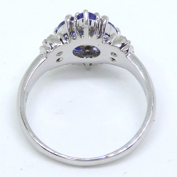 画像4: Pt900 プラチナ 天然ゾイサイト タンザナイト 1.17ct ダイヤモンド 0.04ct 指輪　ソーティング付　中古　美品　新品仕上済　レディース　ジュエリー　ダイヤ　リング　質屋　12月誕生石