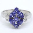 画像3: Pt900 プラチナ 天然ゾイサイト タンザナイト 1.17ct ダイヤモンド 0.04ct 指輪　ソーティング付　中古　美品　新品仕上済　レディース　ジュエリー　ダイヤ　リング　質屋　12月誕生石 (3)