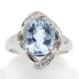 画像1: Pt900 プラチナ アクアマリン 2.66ct ダイヤ 0.11ct 指輪 　ソーティング付　中古　美品　ジュエリー　新品仕上済　ダイヤ　レディース　リング　天然アクアマリン　3月誕生石　質屋 (1)