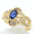 画像2: K18　ゴールド　K18YG　イエローゴールド　サファイア 0.76ct　ダイヤモンド 0.35ct 指輪　中古　美品　レディース　ジュエリー　ダイヤ　リング　質屋　9月誕生石 (2)