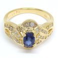 画像4: K18　ゴールド　K18YG　イエローゴールド　サファイア 0.76ct　ダイヤモンド 0.35ct 指輪　中古　美品　レディース　ジュエリー　ダイヤ　リング　質屋　9月誕生石 (4)