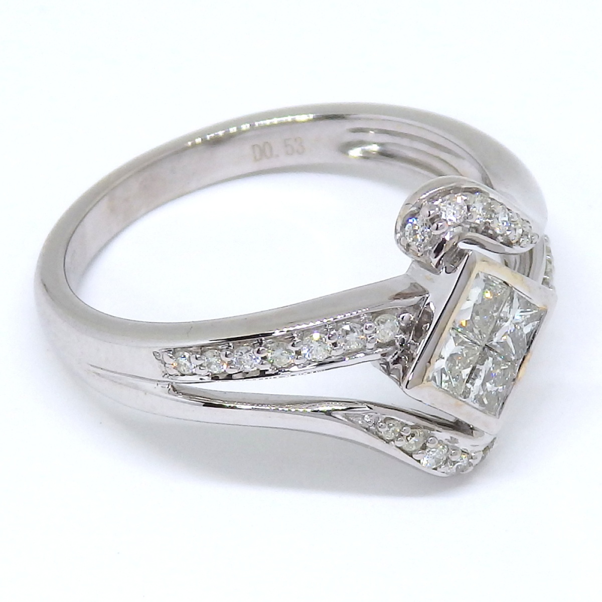 画像3: K18WG ホワイトゴールド ダイヤモンド 　0.53ct 指輪　中古　美品　新品仕上済　レディース　ジュエリー　ダイヤ　リング ミステリー　質屋