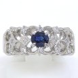 画像1: Pt900 プラチナ サファイア 0.48ct ダイヤモンド 0.17ct 指輪　中古　美品　新品仕上済　レディース　ジュエリー　ダイヤ　リング　質屋 9月誕生石 (1)