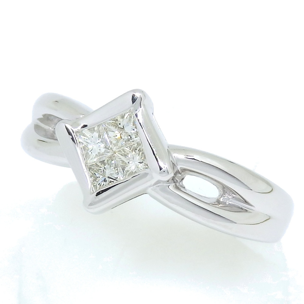 画像2: Pt900 プラチナ ダイヤモンド 0.30ct 指輪　美品　新品仕上済 　ミステリーセッティング 中古　レディース　ジュエリー　ダイヤ　リング　＃12　4月誕生石　質屋