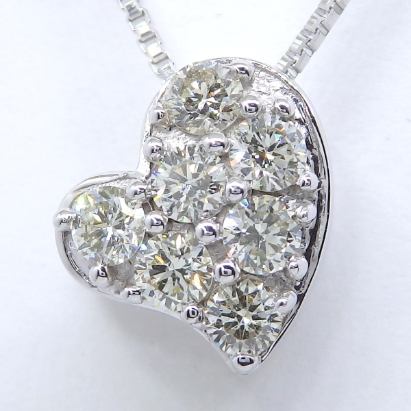 画像3: K18WG ホワイトゴールド　ダイヤモンド 0.23ct　ペンダントネックレス　ハート　中古　美品　レディース　ジュエリー　ダイヤ　質屋
