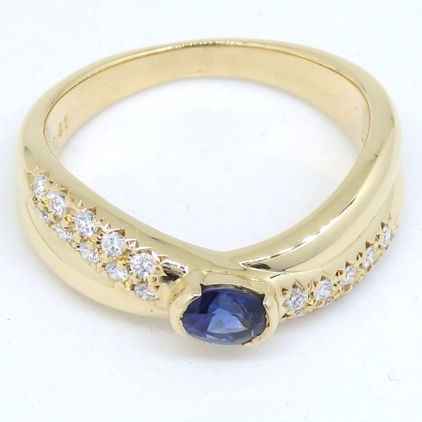 画像4: 【田崎真珠】タサキ　K18　ゴールド　サファイア 0.41ct ダイヤモンド　0.20ct 指輪