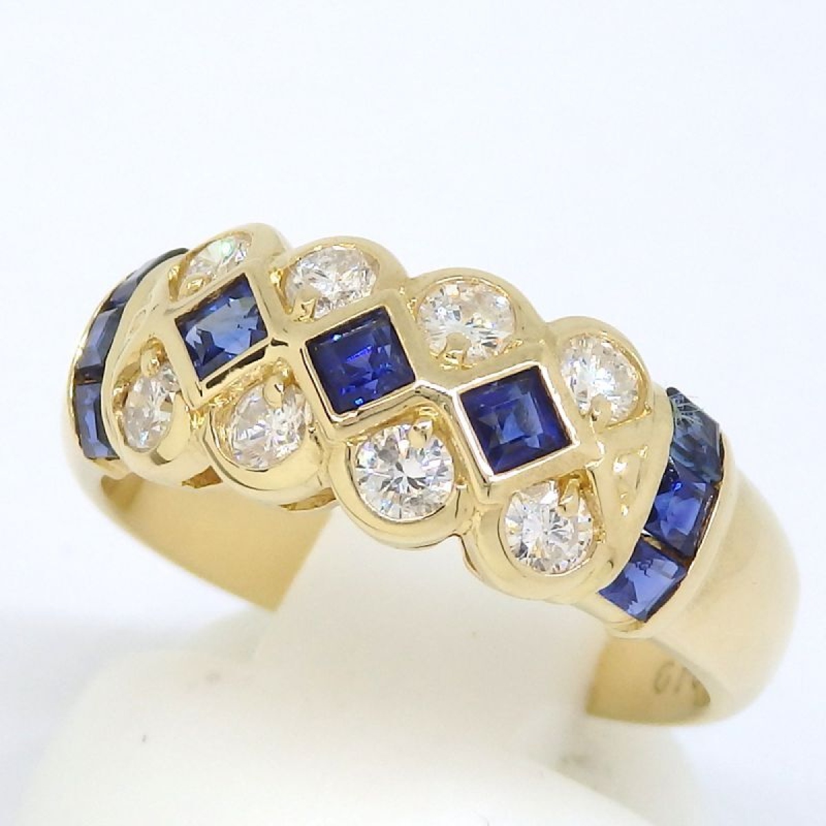 画像2: K18 ゴールド サファイア 0.66ct　ダイヤモンド 0.49ct 指輪　中古　美品　新品仕上済　レディース　ジュエリー　ダイヤ　リング　質屋　9月誕生石