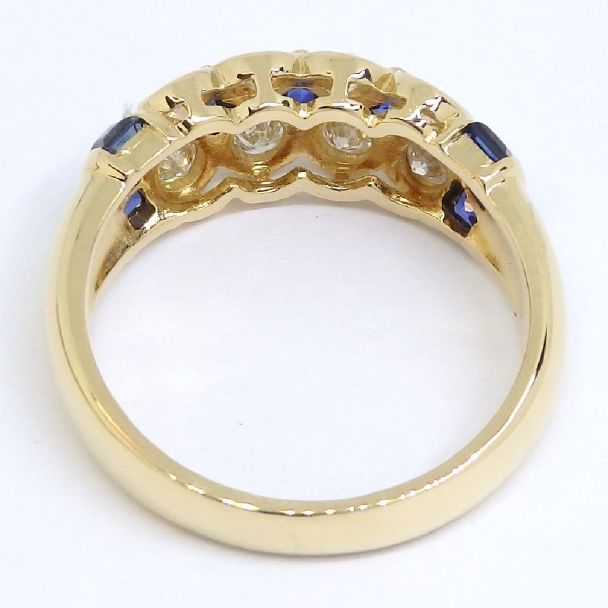 画像4: K18 ゴールド サファイア 0.66ct　ダイヤモンド 0.49ct 指輪　中古　美品　新品仕上済　レディース　ジュエリー　ダイヤ　リング　質屋　9月誕生石