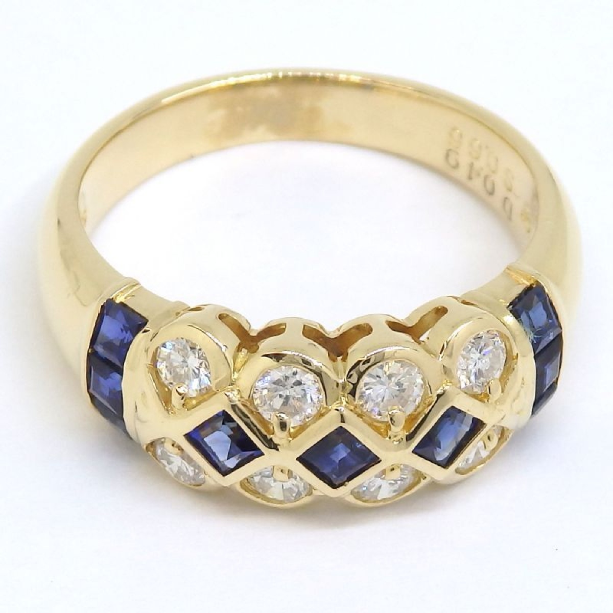 画像3: K18 ゴールド サファイア 0.66ct　ダイヤモンド 0.49ct 指輪　中古　美品　新品仕上済　レディース　ジュエリー　ダイヤ　リング　質屋　9月誕生石