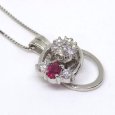 画像4: Pt900 プラチナ　ルビー 0.32ct ダイヤモンド 0.32ct　ペンダント付ネックレス　スウィング　中古　美品　ジュエリー　ダイヤ　ネックレス　7月誕生石　質屋 (4)