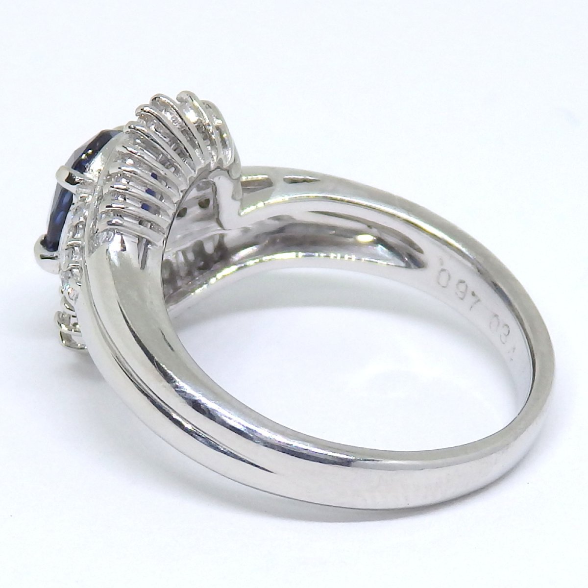 画像4: Pt900 プラチナ サファイア　0.97ct ダイヤモンド 0.34ct 指輪　中古　美品　新品仕上済　レディース　ジュエリー　ダイヤ　リング　質屋　9月誕生石