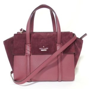 【Kate spade】ケイトスペード　2WAY　ハンドバッグ　ストラップ付 レザー　スエード　ショルダー　ワインカラー　斜め掛け　中古　美品　バッグ　質屋　